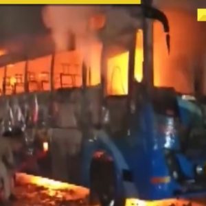 After Jaisalmer tragedy, another private bus catches fire in Bulandshahr; no casualties