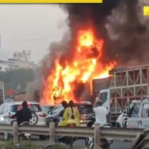 Navale Bridge Accident: 8 dead, 20 injured as car gets crushed between 2 container trucks in Pune