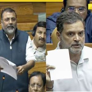 Rahul Gandhi hits back at BJP MP Nishikant Dubey’s motion to disqualify him from Lok Sabha