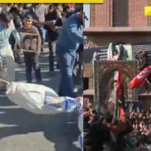 Iran Ayatollah Ali Khamenei Killed: Protest erupts in Jammu and Kashmir as Shia muslims carries black flags, Ayatollah potraits, mourning chants on Srinagar streets, WATCH