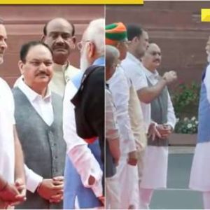 Viral Video: When PM Modi, LOP Rahul Gandhi engage in candid chat in Parliament premises | WATCH