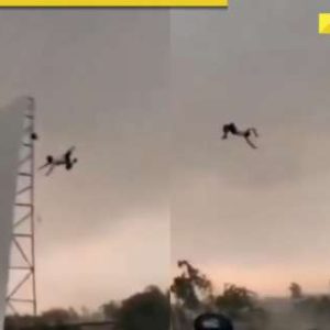 Massive storm in UP: Bareilly man blown away 40 feet into air with tin roof; horrifying visual emerges; WATCH
