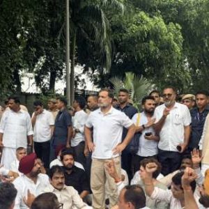Rahul Gandhi-led Opposition MPs stage dharna outside PM Modi’s residence, demand his resignation