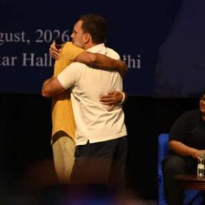 Rahul Gandhi hugs Congress leader to mock PM Modi’s foreign policy, Meloni remark follows