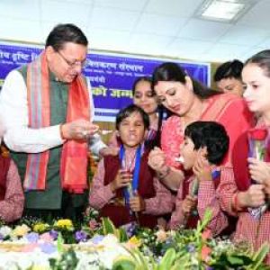 Uttarakhand CM Pushkar Dhami celebrates birthday with disabled children, gets emotional