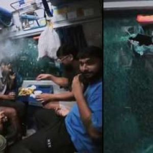 Terrifying moment on Duronto Express: Stone shatters Mumbai-bound train window, 4 injured | Watch