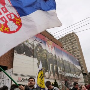 Thousands rally in Serbia against Trump son-in-law’s real estate project