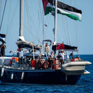 Aid ship aiming to break Israel’s siege of Gaza sets sail from Italy