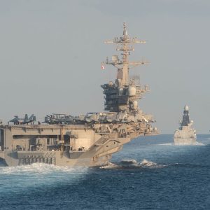 Pentagon says it can ‘walk and chew gum at same time’ when asked about absence of carrier in the Pacific
