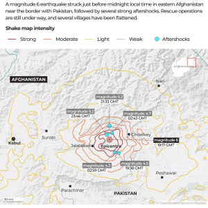 At least 800 people killed as earthquake hits eastern Afghanistan