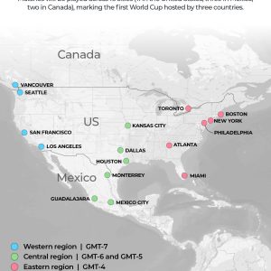Which World Cup 2026 stadiums will host matches in US, Canada and Mexico?