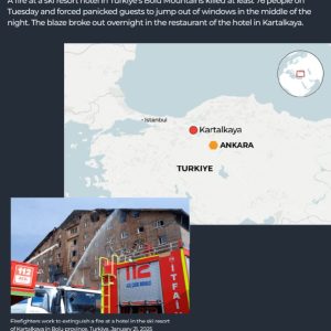 Turkish prosecutors hand 11 people life sentences over ski resort blaze