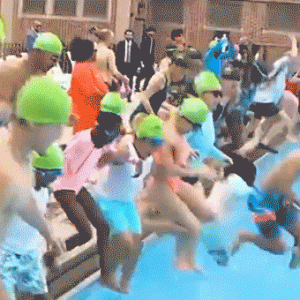 Mamdani’s suited pool plunge overshadowed by political clash with GOP gubernatorial candidate