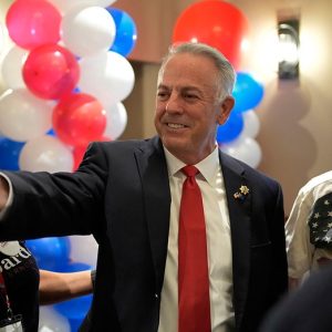 Republican governor targeted by Democrats launches re-election bid in key battleground