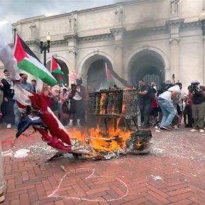 VP Harris finally reacts to DC violence, hours after flag burning by anti-Israel agitators