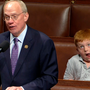 Republican lawmaker’s son steals spotlight by making silly faces during speech on House floor