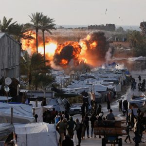 Video shows Israeli strike hitting displacement camp in Gaza