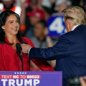 Tulsi Gabbard, former Democratic candidate for president, joins Republican party at Trump rally