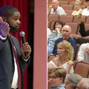 Florida protester screams at Rep. Byron Donalds during tense town hall