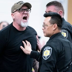 North Carolina GOP town hall turns heated as self-described veteran escorted out by security