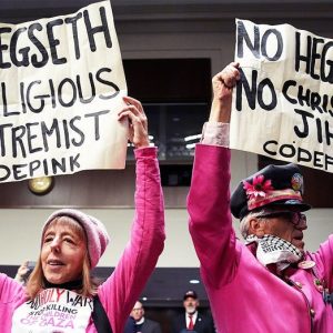 Leftist protester disrupts Climate Week event by ranting against US military