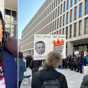 DOGE protesters rally outside key department after employees are told not to report to work Wednesday