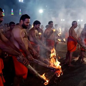 Sacred sparks fly at India’s festival of flames