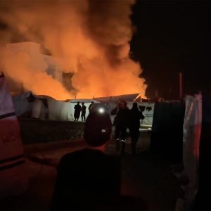 Fire erupts at Gaza camp after Israeli attack hits tents