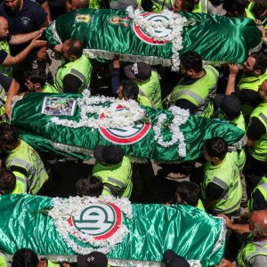 Funerals for medics killed in Israeli air strikes in southern Lebanon
