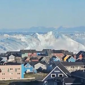 Massive iceberg capsizes off the coast of Greenland