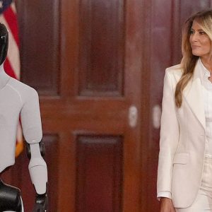 Melania Trump welcomes humanoid robot to White House for historic AI summit