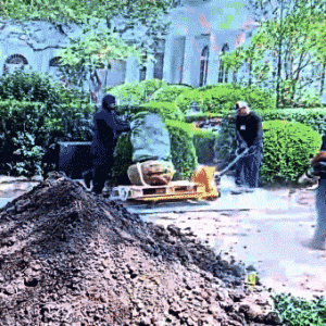 White House security footage reveals Rose Garden stone damage allegedly caused by subcontractor equipment