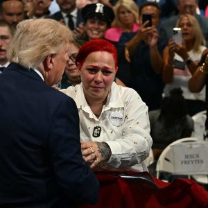 Trump leaves stage mid-speech to embrace parents of 12-year-old killed by stray bullet in the Bronx