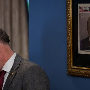 Trump’s mugshot spotted hanging in ornate frame near Oval Office