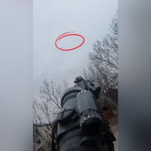 Ukrainian soldiers target Russian drones with rifles