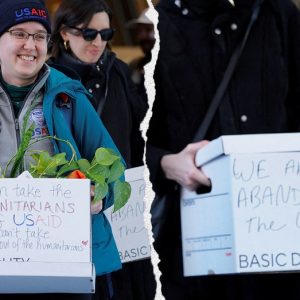 USAID workers send message to Trump on boxes while leaving office for last time
