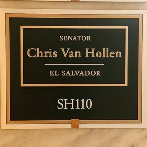 Republican changes Van Hollen’s office plaque after Dem’s visit to El Salvador