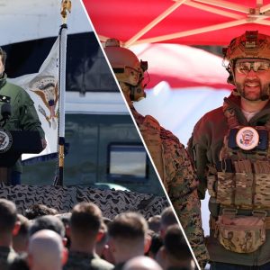 Vance celebrates ‘no more quotas’ in the military as he fires guns and visits with Marines