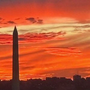 Ominous red and orange skies had Capitol Hill take notice as shutdown loomed