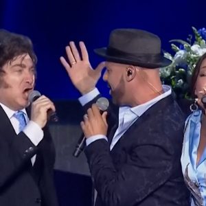 Argentina’s Milei sings and lights torch for Israeli national day
